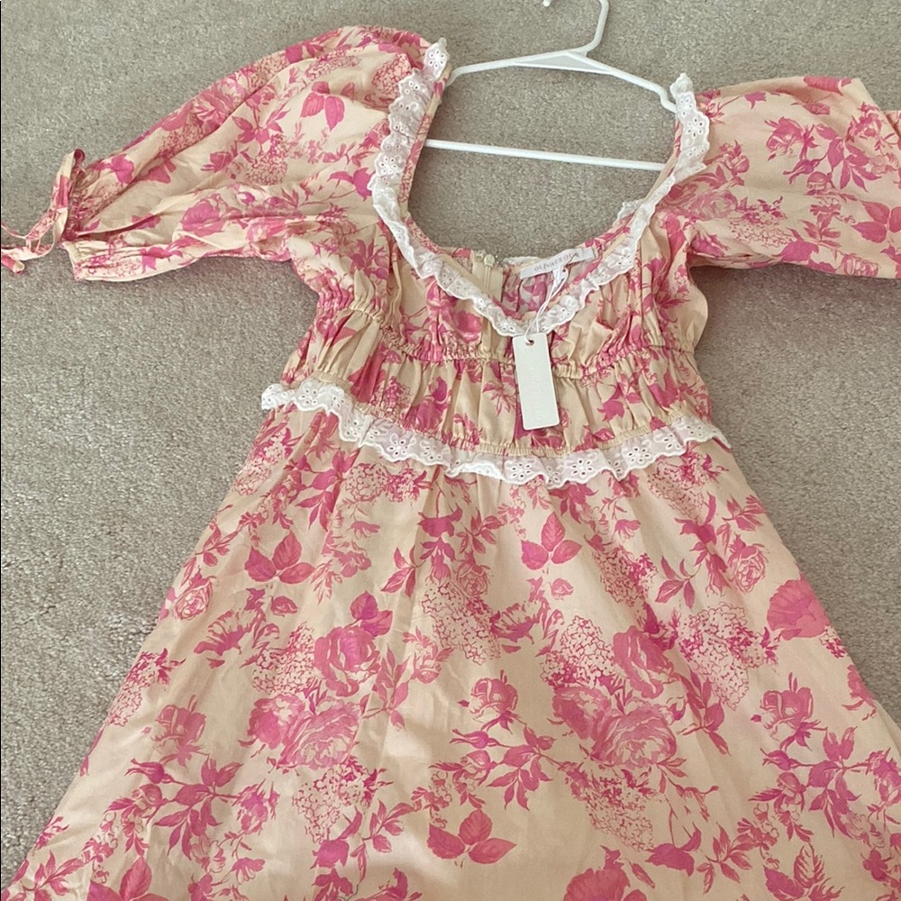 Olivaceous Pink and Cream Floral Dress